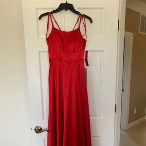 Red Prom Dress with Pockets and a Slit